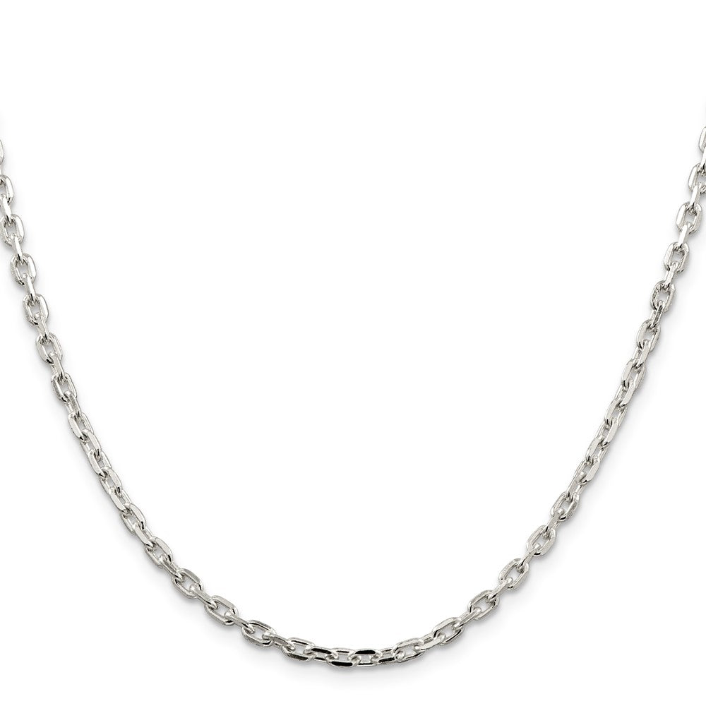 Sterling Silver 3.25mm Beveled Oval Cable Chain 18 Inches