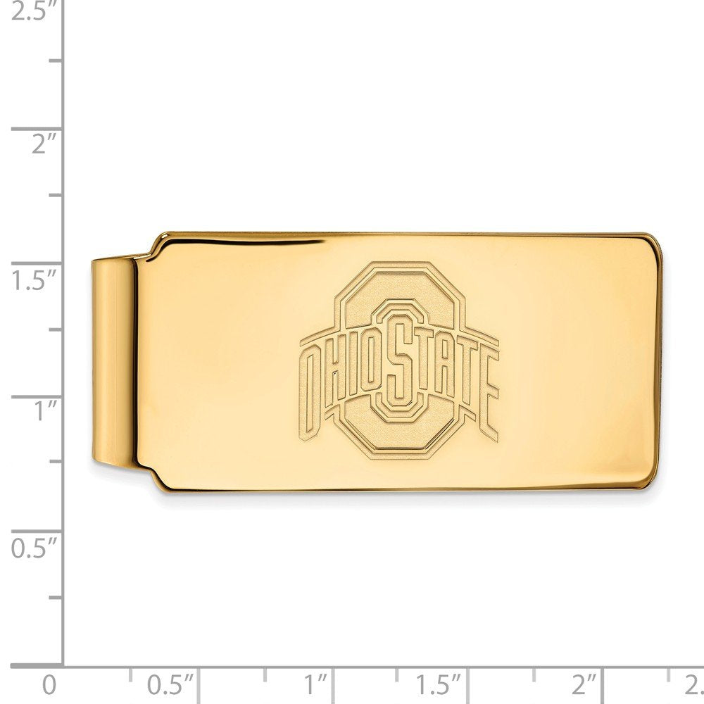 Sterling Silver Gold-plated LogoArt The Ohio State University Money Clip Q-GP025OSU