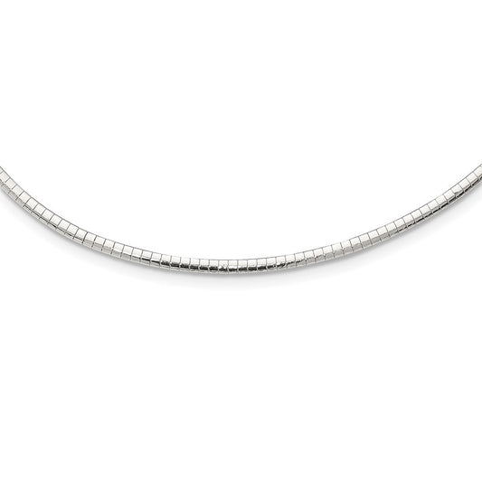 Sterling Silver 3mm Cubetto Necklace 16 Inches