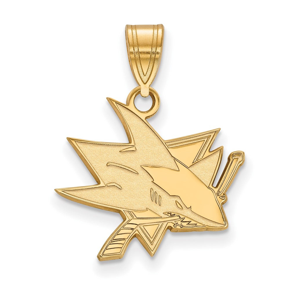10k Gold NHL LogoArt San Jose Sharks Medium Pendant
