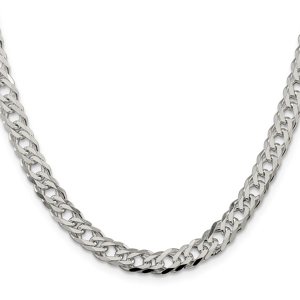 Sterling Silver 6.25mm 6 Side D/C Flat Double Curb Chain 20 Inches