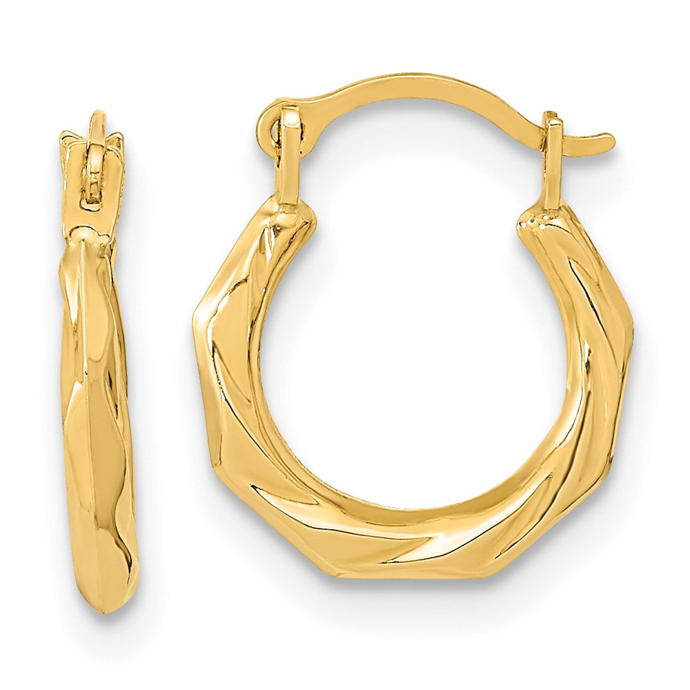 10K Polished Twist Hoop Earrings