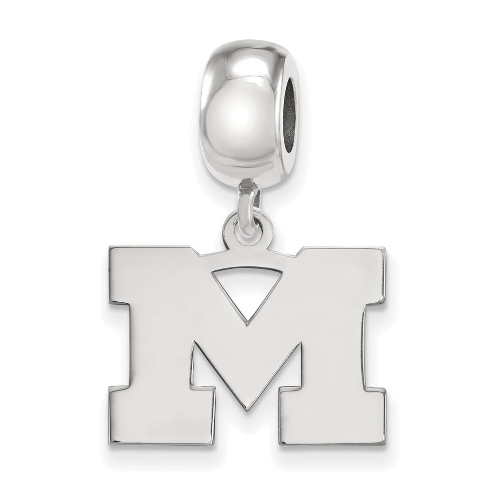Sterling Silver Michigan (Univ of) Small Dangle Bead Charm