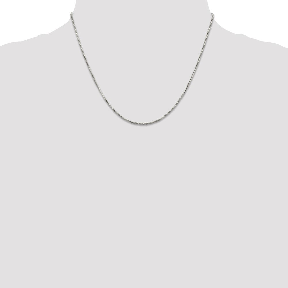 Sterling Silver 1.25mm Twisted Box Chain 18 Inches