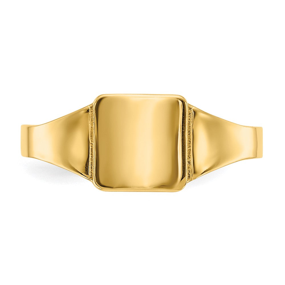 14k Polished Square Signet Baby Ring size 4