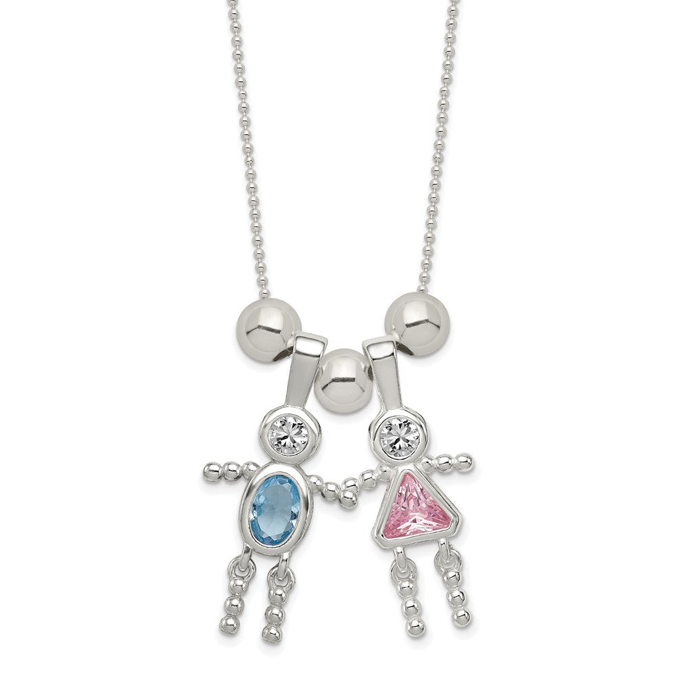 Sterling Silver Polished 3 Bead Necklace