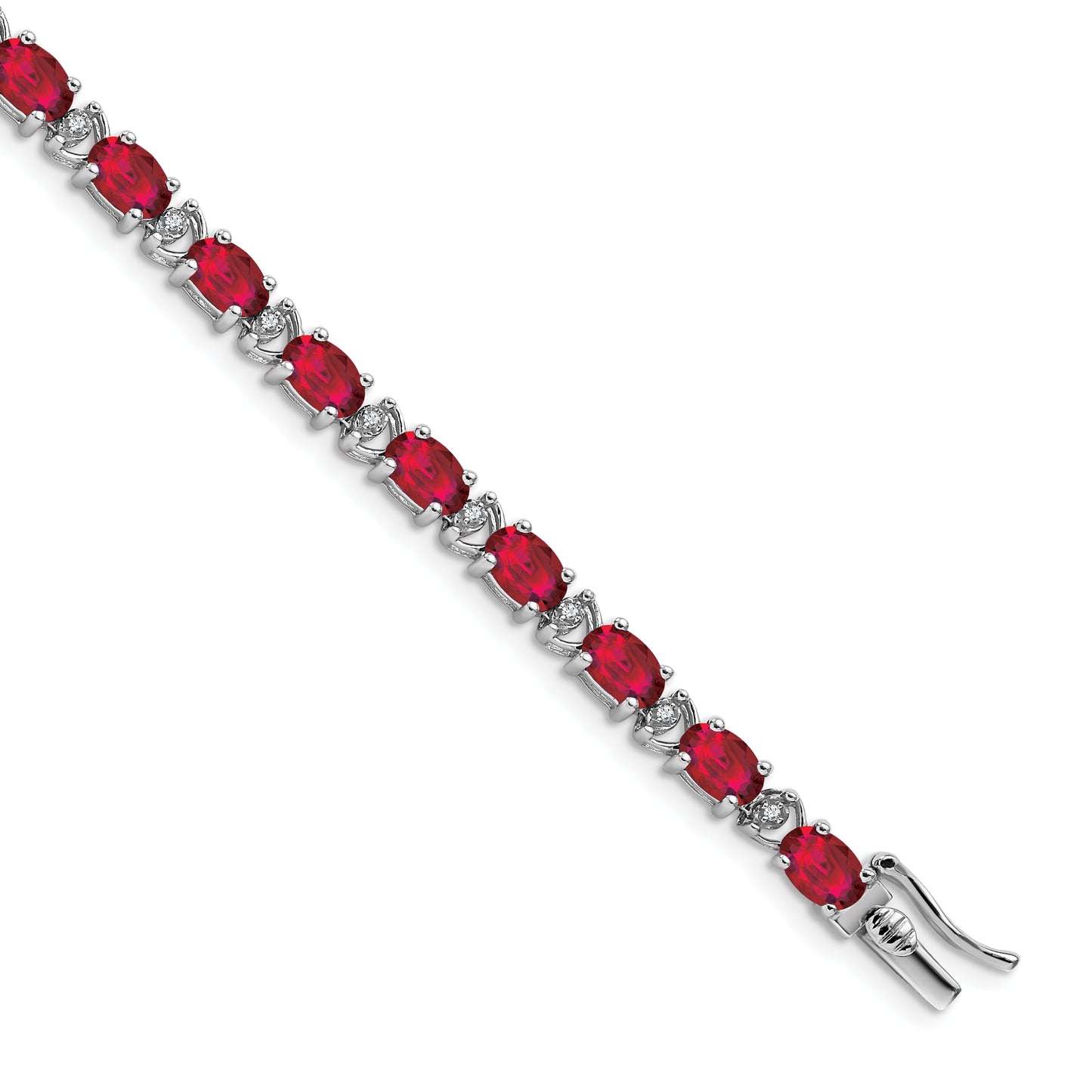 14k White Gold Polished and satin Diamond Pendant - .04 dwt