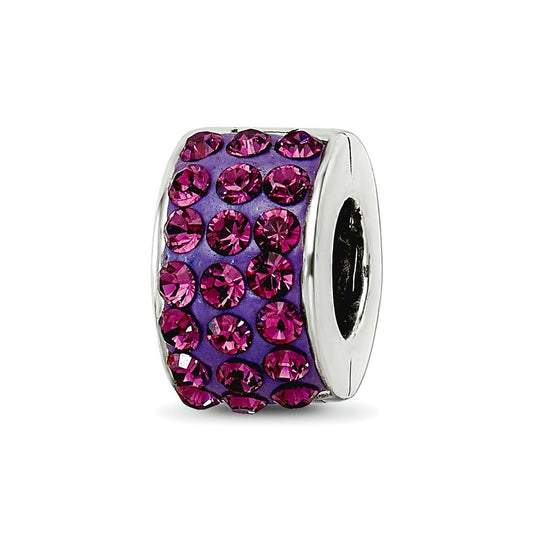 Sterling Silver Reflections Purple Preciosa Crystal Bead