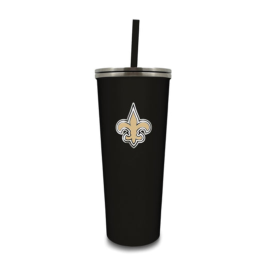NFL New Orleans Saints Stainless Steel 24 ounce Skinny Tumbler with Emblem and Straw