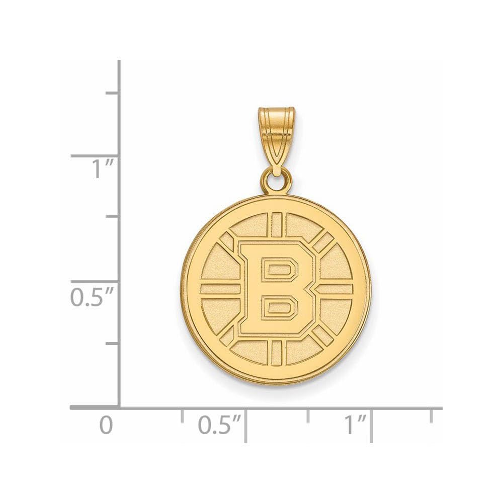 14K Yellow Gold NHL LogoArt Boston Bruins Large Pendant