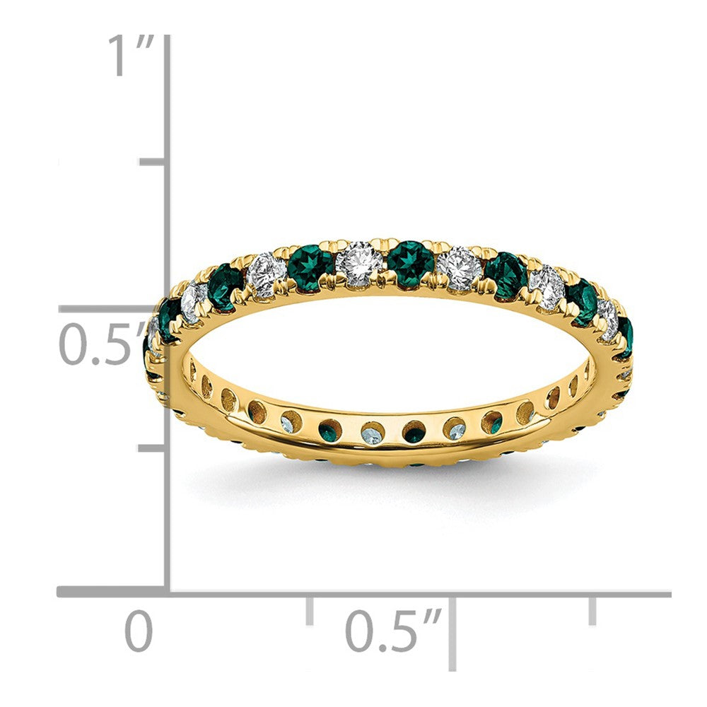 14k 1/2 carat Lab Grown Diamond VS/SI+ G+ and Lab Created Alexandrite Size 6.5 Eternity Band