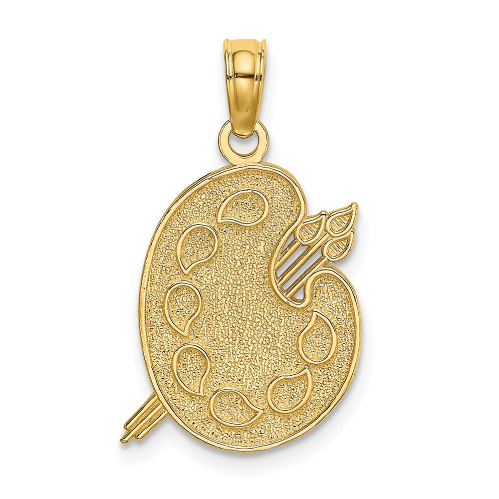 14K Engraved Textured Painters Pallet Charm