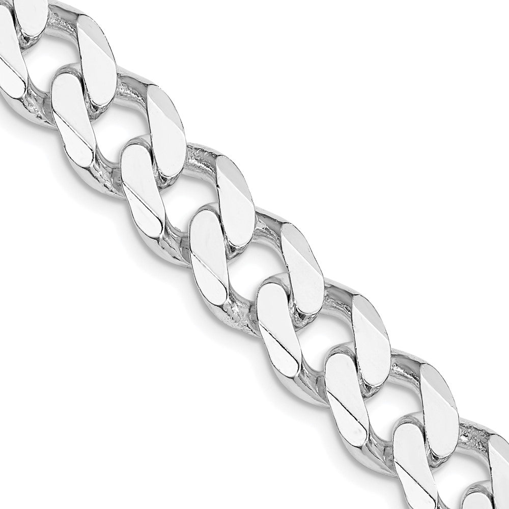 Sterling Silver Rhodium-plated 11mm Curb Chain 28 Inches