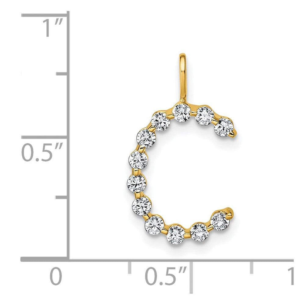 True Origin 14k 3/8 carat Lab Grown Diamond VS DEF Alphabet C Pendant