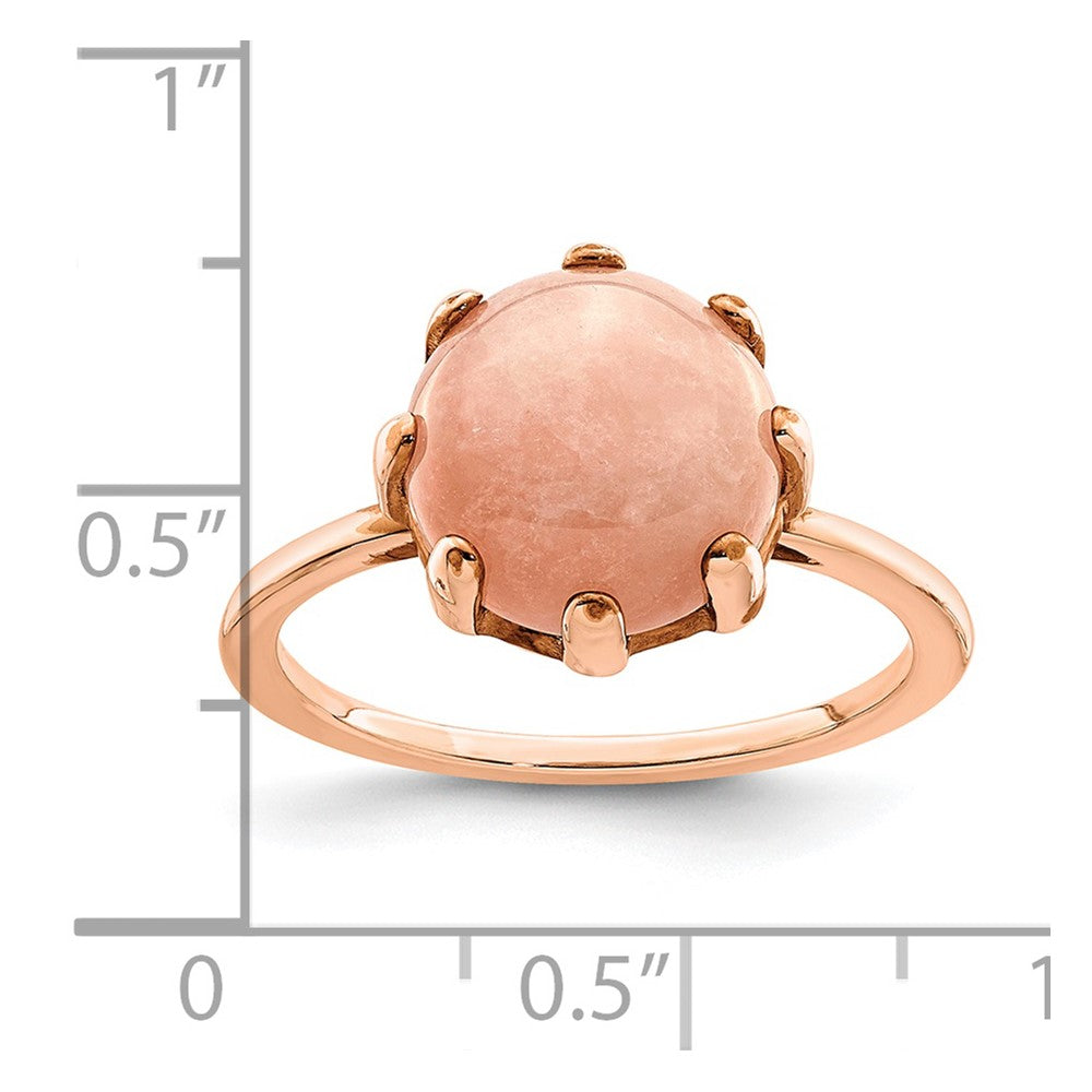 Sterling Silver Rose-tone and Pink Chalcedony Stone Ring