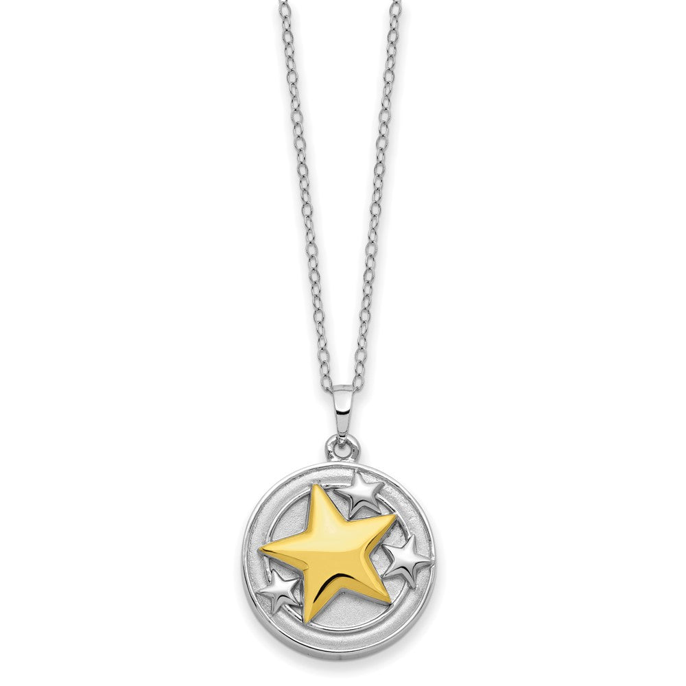 Sentimental Expressions Sterling Silver Rhodium-plated Gold-plated Your Brightest Star Ash Holder 18 Inch Necklace 18 Inches