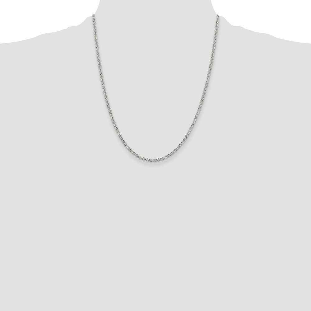 Sterling Silver 2.8mm Rolo Chain 22 Inches