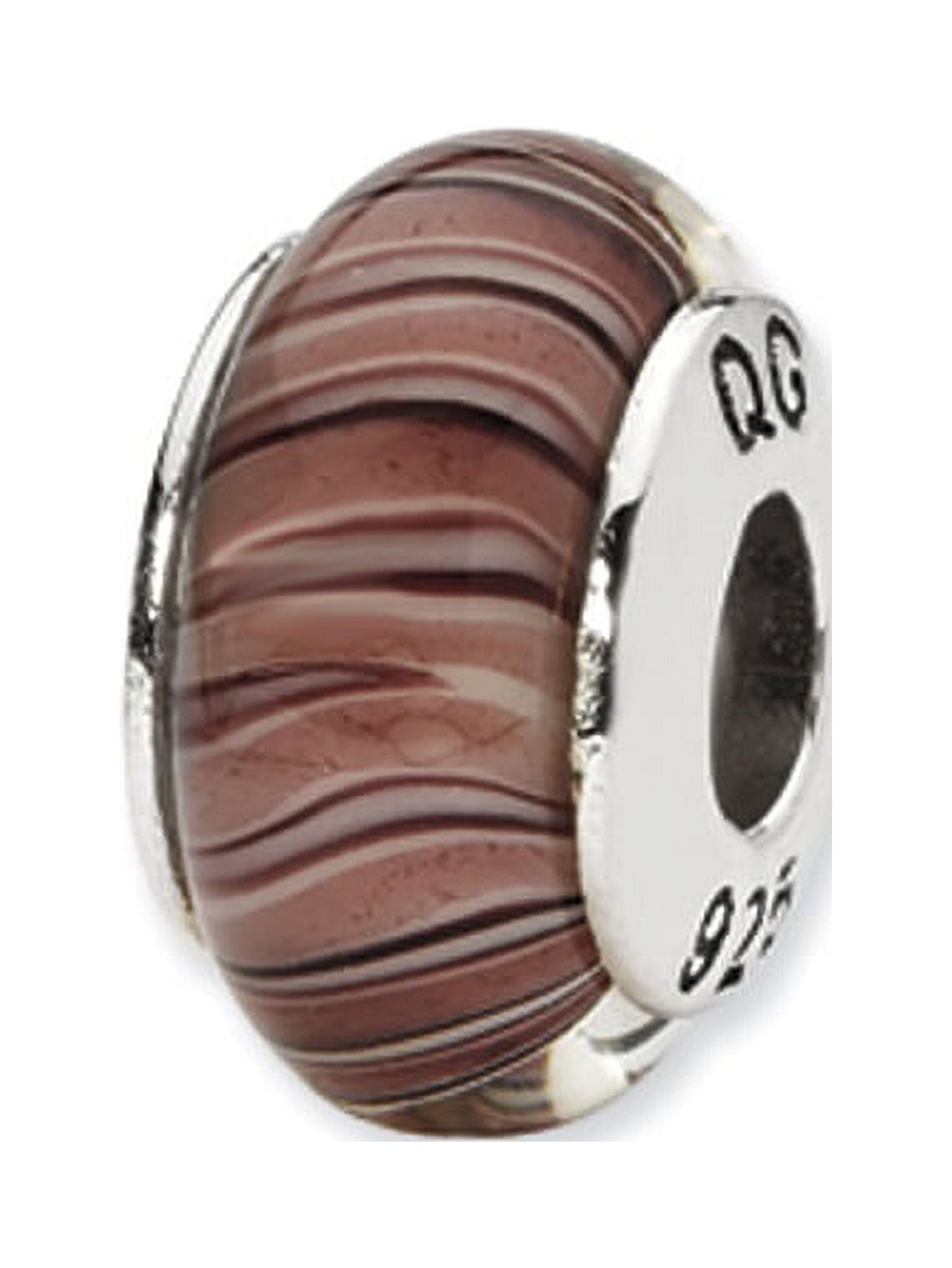 Sterling Silver Reflections Mauve/Purple Hand-blown Glass Bead