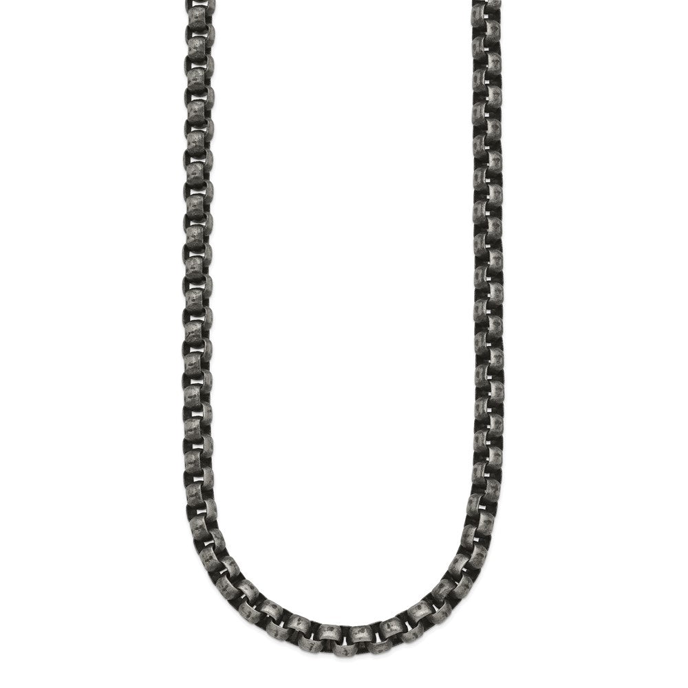 Stainless Steel Antiqued 24in Box Chain