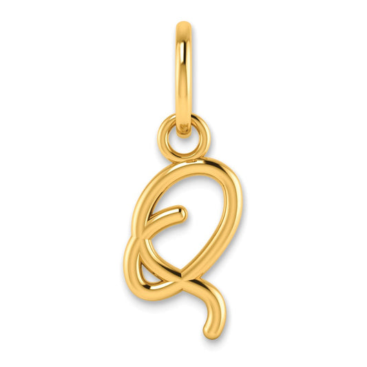 Sterling Silver Gold-plated Upper case Letter Q Initial Charm