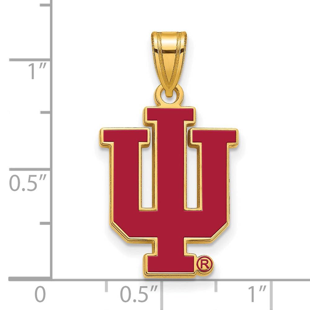 Logoart Sterling Silver Gp Indiana University Large Enamel Pendant
