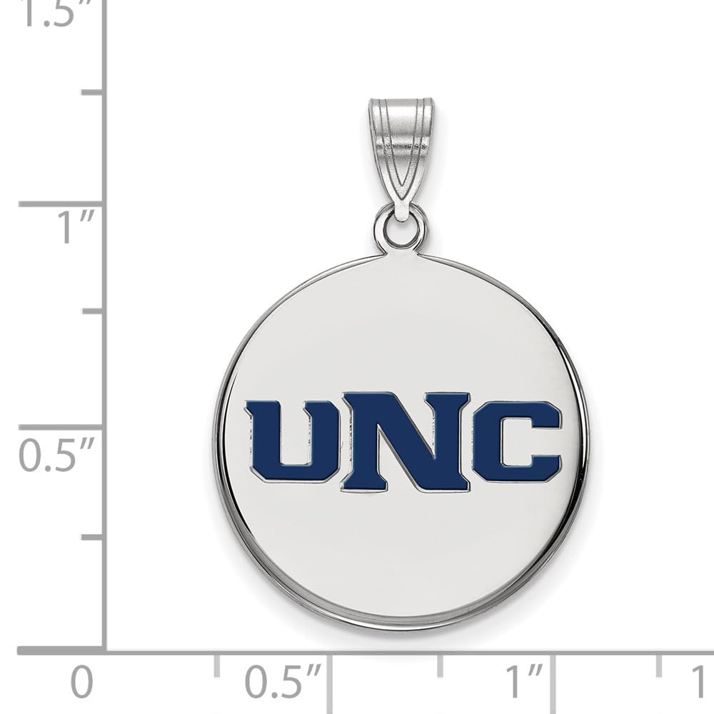 Sterling Silver Official Licensed Collegiate University of Northern Colorado (UNC) Large Enamel Disc Pendant
