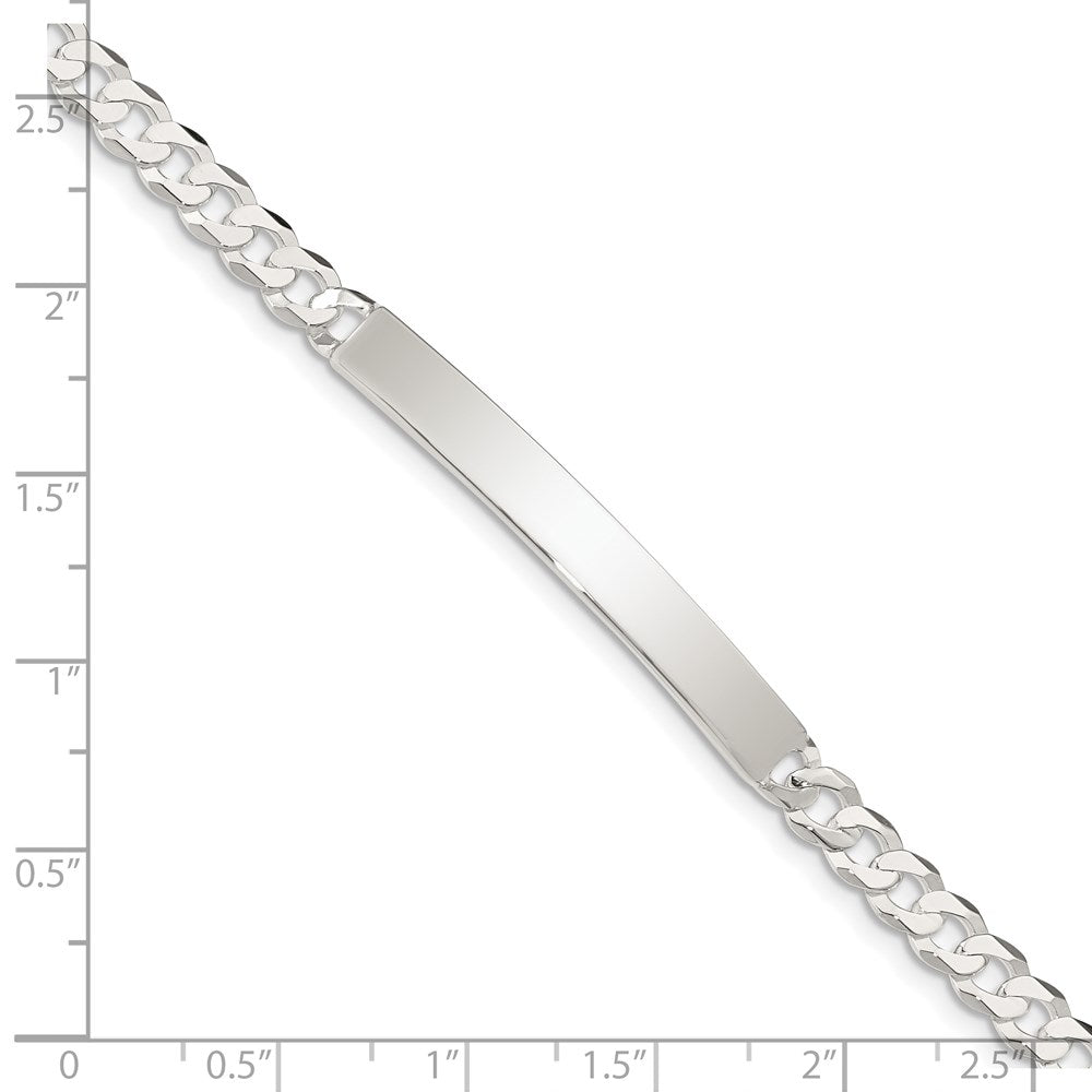 Sterling Silver Curb Link ID Bracelet 7.5 inches