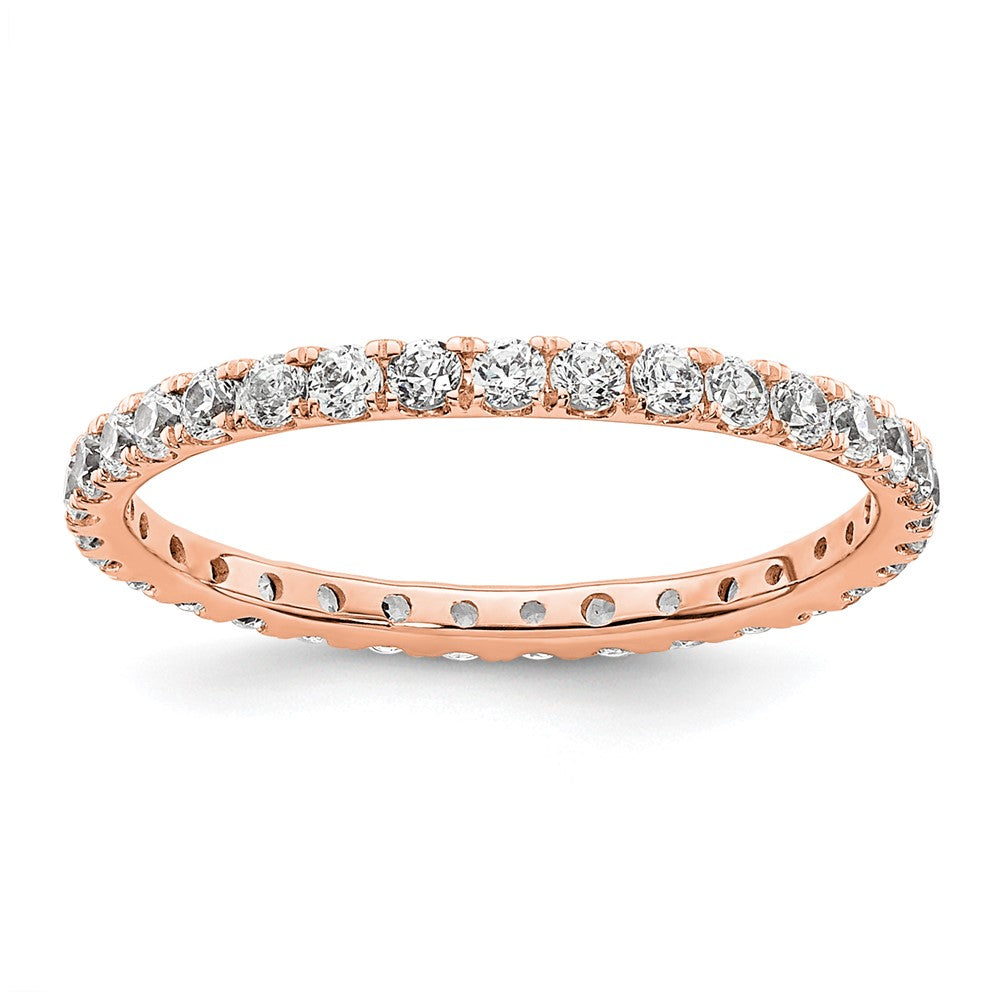 True Origin 14k Rose Gold 1/2 carat Lab Grown Diamond VS  D E F  Size 4.5 Eternity Band
