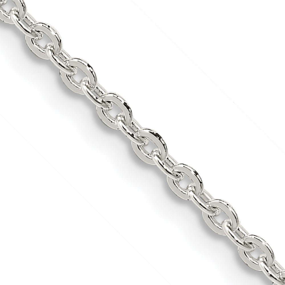Sterling Silver 2.75mm Flat Link Cable Chain 20 Inches