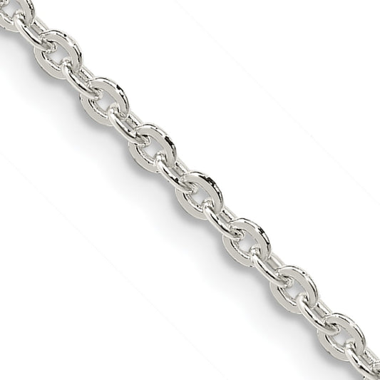Sterling Silver 2.75mm Flat Link Cable Chain 20 Inches