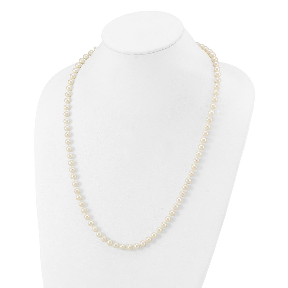 10k 6-7mm White Near-Round Freshwater Cultured Pearl 24 inch Necklace