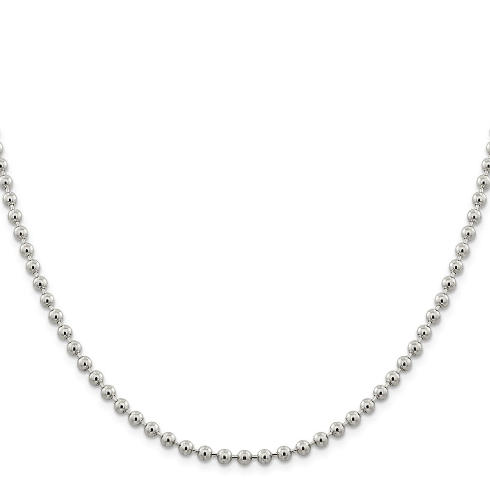Sterling Silver 4mm Beaded Chain 24 Inches