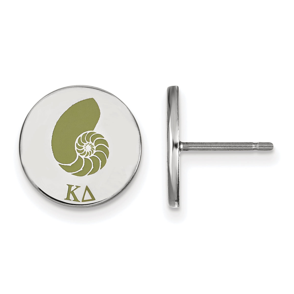 Sterling Silver Official Licensed Greek Sororities Kappa Delta (??) Enameled Post Earrings