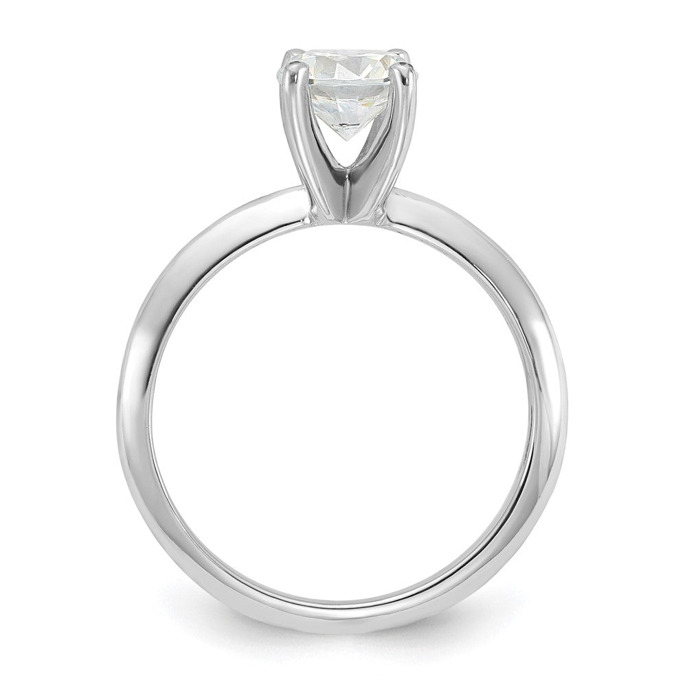 Sterling Silver Rhodium-plated 6.5mm Round Solitare Diamonore CZ Ring