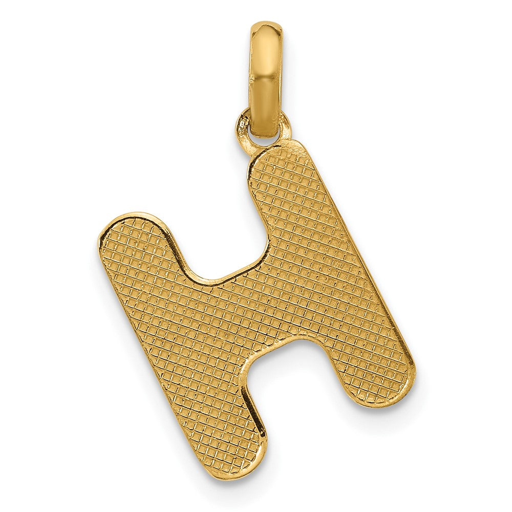 14k Yellow Gold Fancy Letter H