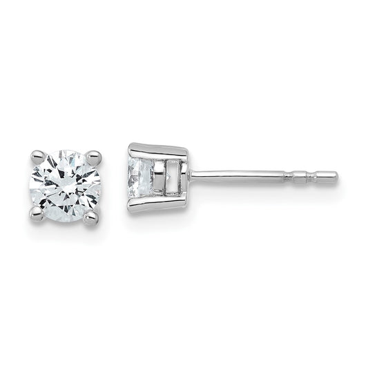14k White Gold 3/4 ctw Certified Lab Grown Diamond VS/SI+ G+ Round 4 Prong Heavy Wt. Stud Earrings