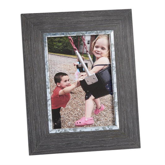 Creative Gifts Weathered Photo Frame in Gray (10.125 in. L x 0.5 in. W x 8.125 in. H)