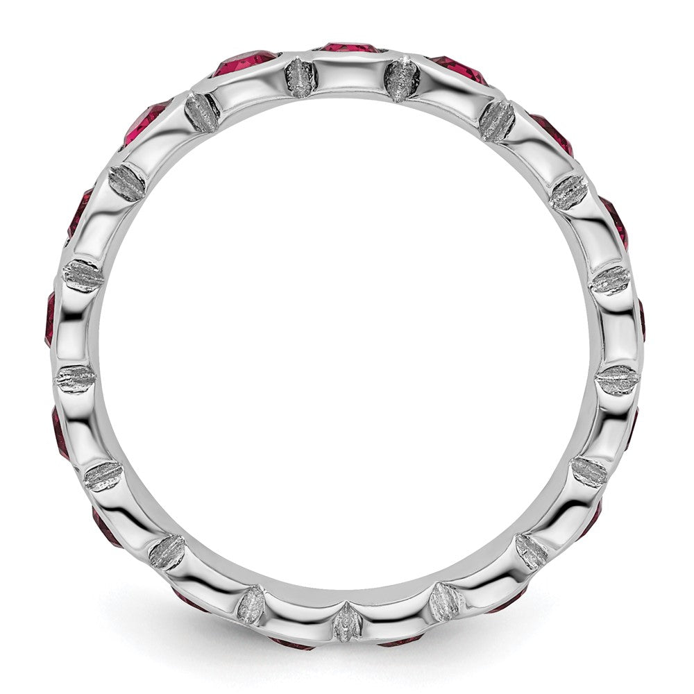 Sterling Silver Stackable Expressions July Crystal Ring Size -5