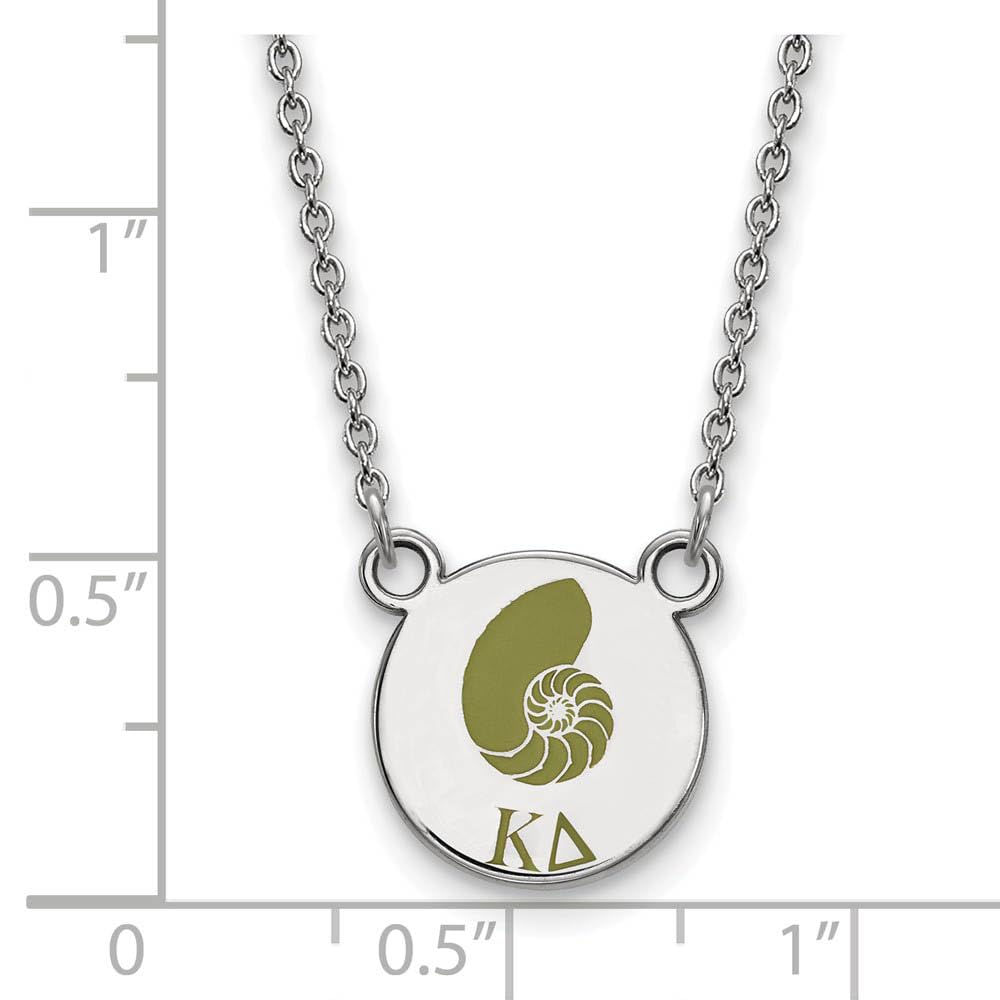 Sterling Silver 18in Official Licensed Greek Sororities Kappa Delta (??) XS Enamel Pendant w/Necklace