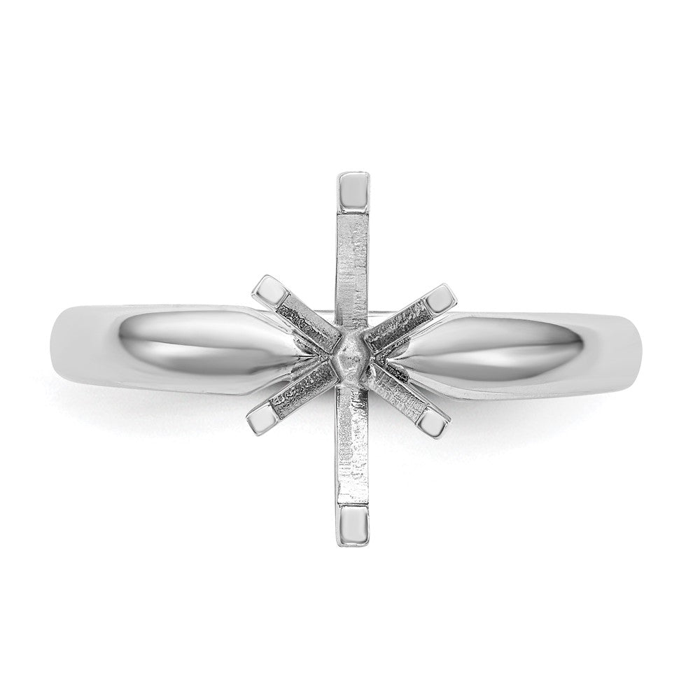 14k White Gold 5/8 carat Medium-Weight Comfort-Fit 6-Prong Tulip-Head Marquise Solitaire Ring Mounting