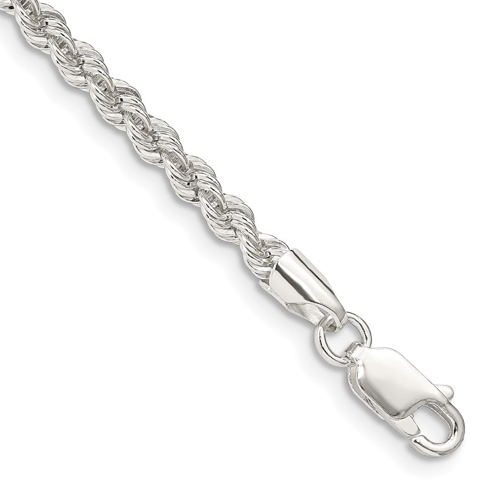 Sterling Silver 3mm Solid Rope Chain 7 inches