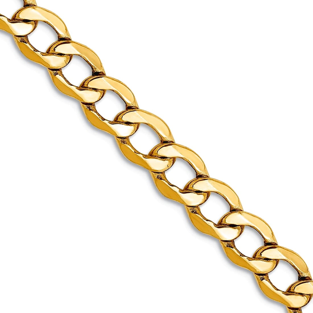 14K 24 inch 5.25mm Semi-Solid Curb with Lobster Clasp Chain