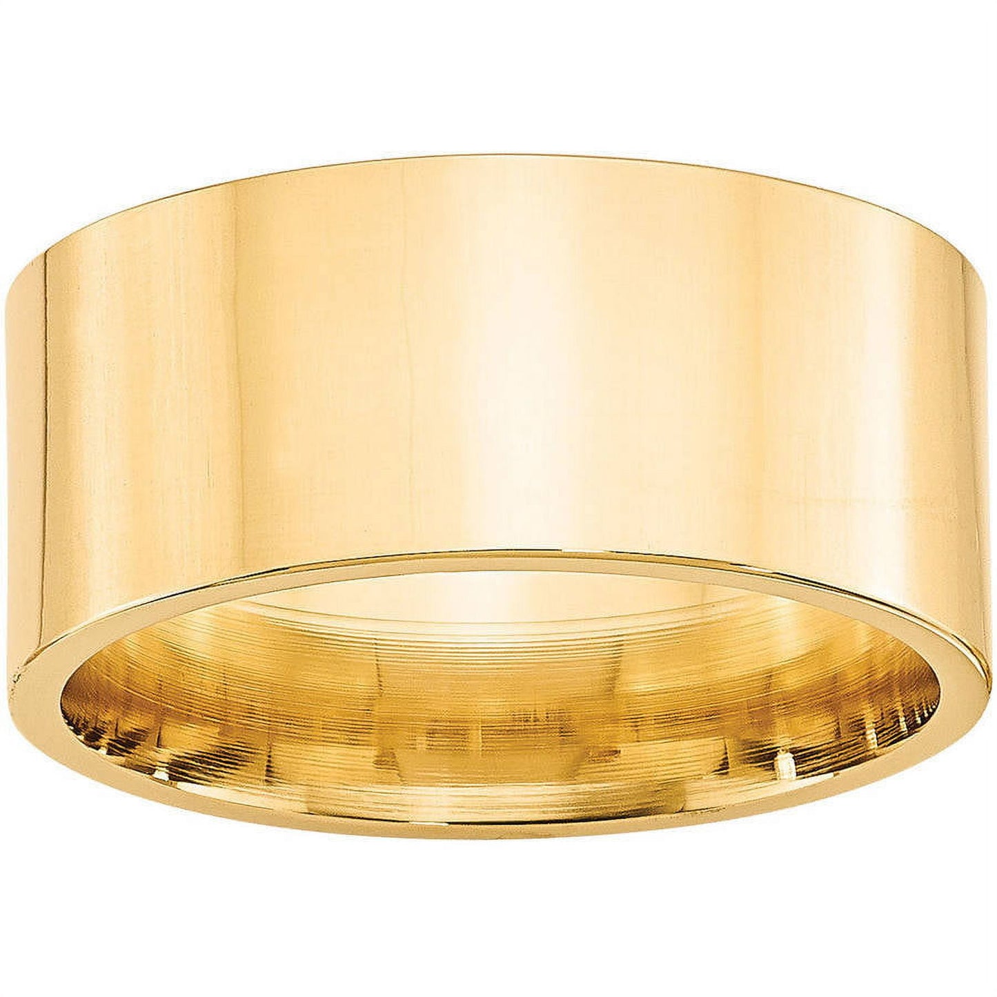 14k Yellow Gold 10mm Standard Weight Flat Comfort Fit Wedding Band Size 7
