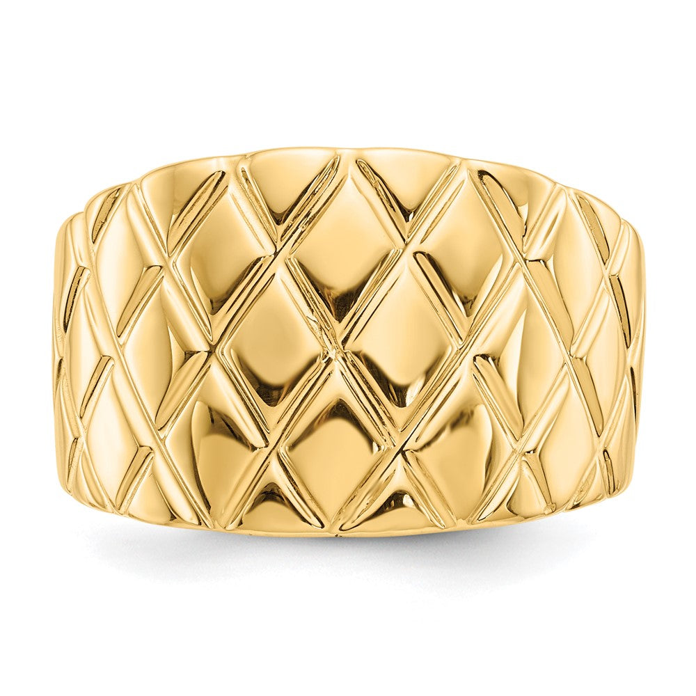 14K Marquise Pattern Dome Ring Size 7