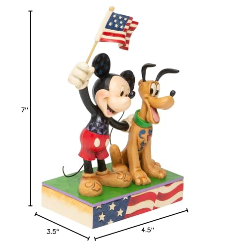 Enesco Disney Traditions by Jim Shore Mickey and Pluto Patriotic Figurine