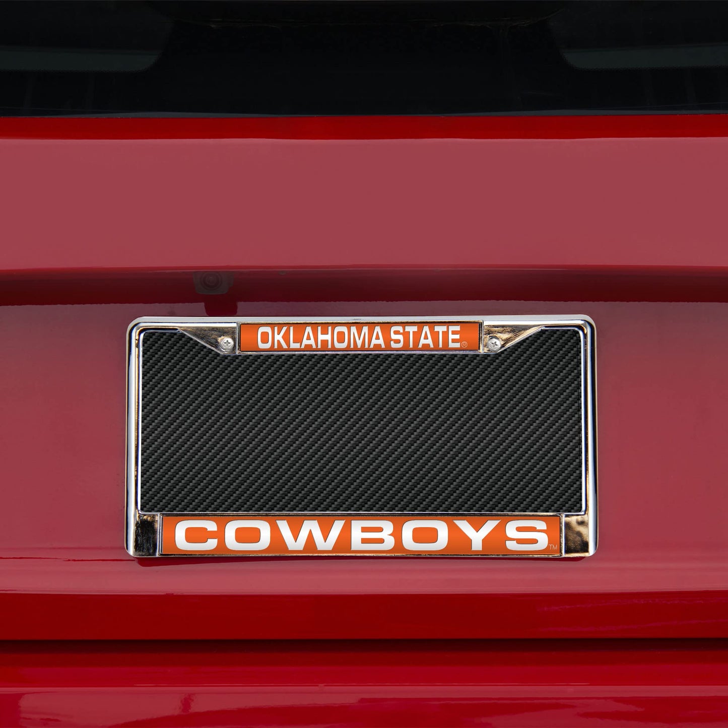 Oklahoma-St-OSU-Cowboy's Chrome Metal Laser Cut License Plate Frame