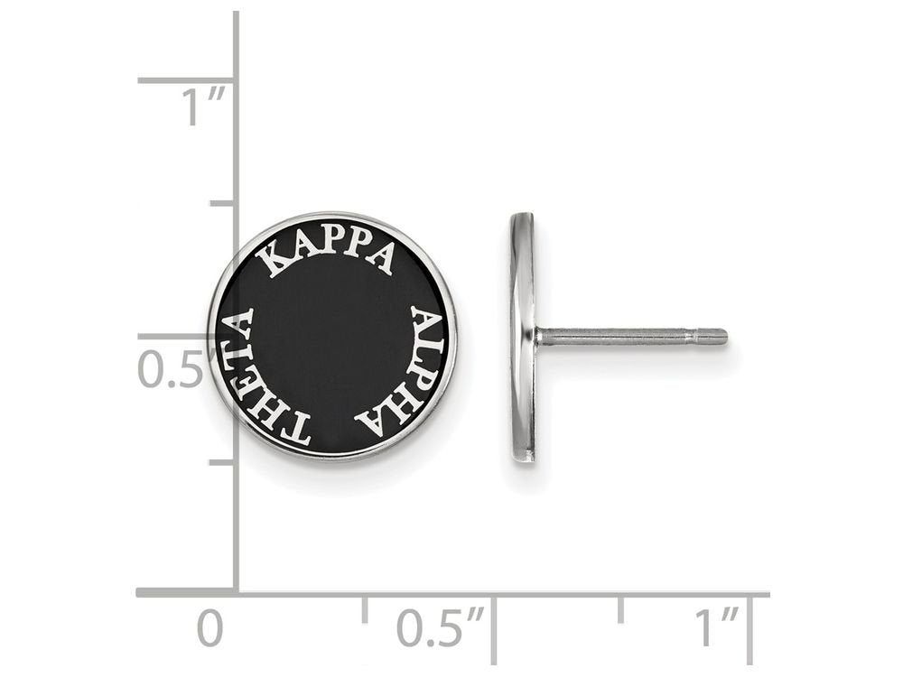 Sterling Silver Official Licensed Greek Sororities Kappa Alpha Theta (???) Enameled Post Earrings
