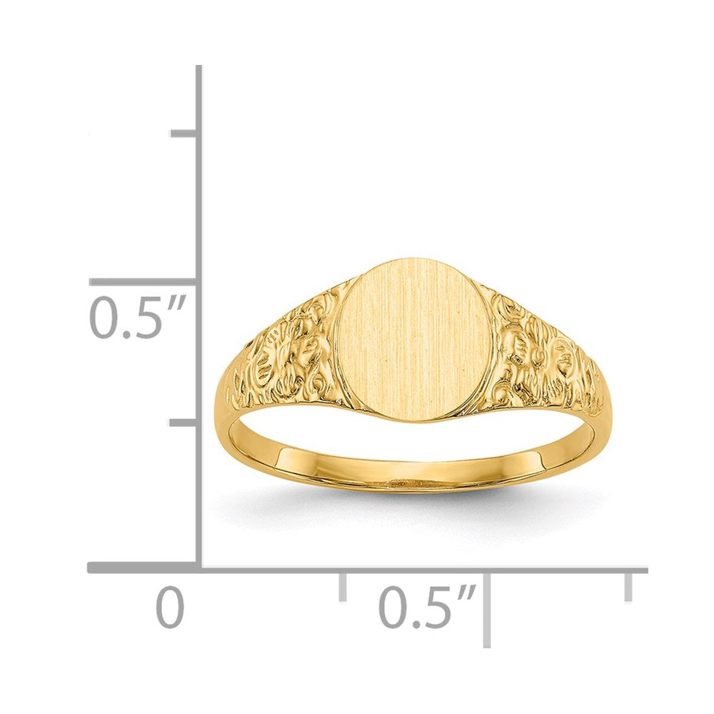 14k 8.0x7.0mm Closed Back Signet Ring Size 6