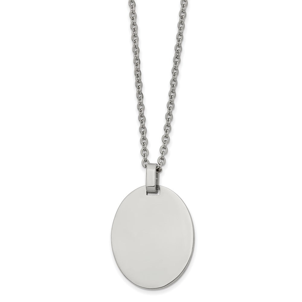 Stainless Steel Polished Oval 22in Necklace
