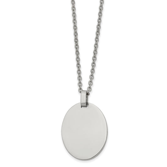 Stainless Steel Polished Oval 22in Necklace